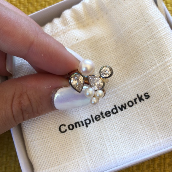 Completedworks CZ Stone Ring in Gold Pearl Crystal Medium - Picture 6 of 10